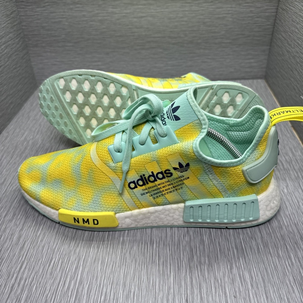 Adidas NMD_R1 Men's Size 11.5 Yellow Green Camo Boost Sneakers GX7669‎